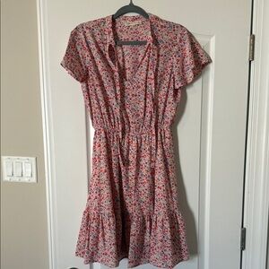 Chic Floral Midi Dress in Pink